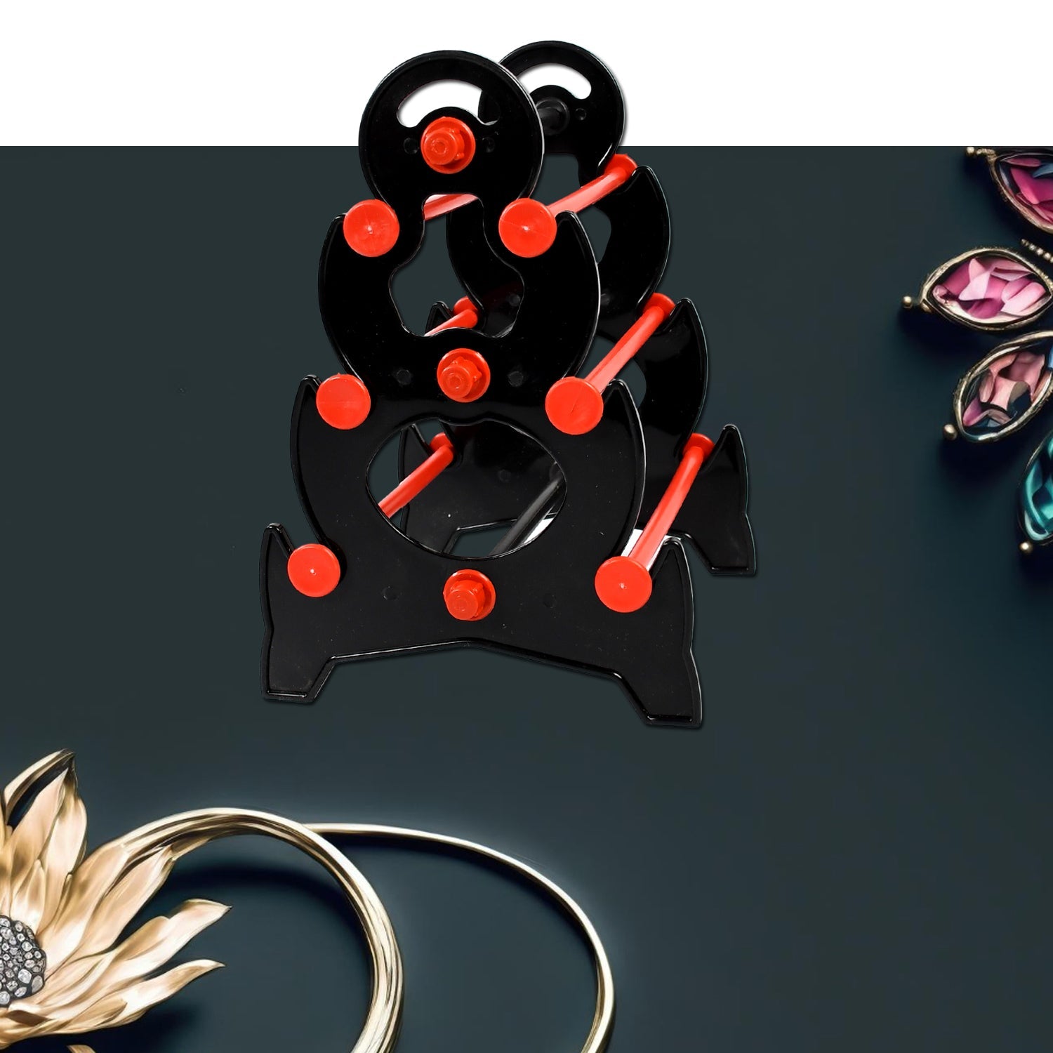 6261 Bangle Stand 3 Step Bangle Storage Organizer Suitable For Display & Home DeoDap 6261 Bangle Stand 3 Step Bangle Storage Organizer Suitable For Display & Home DeoDap